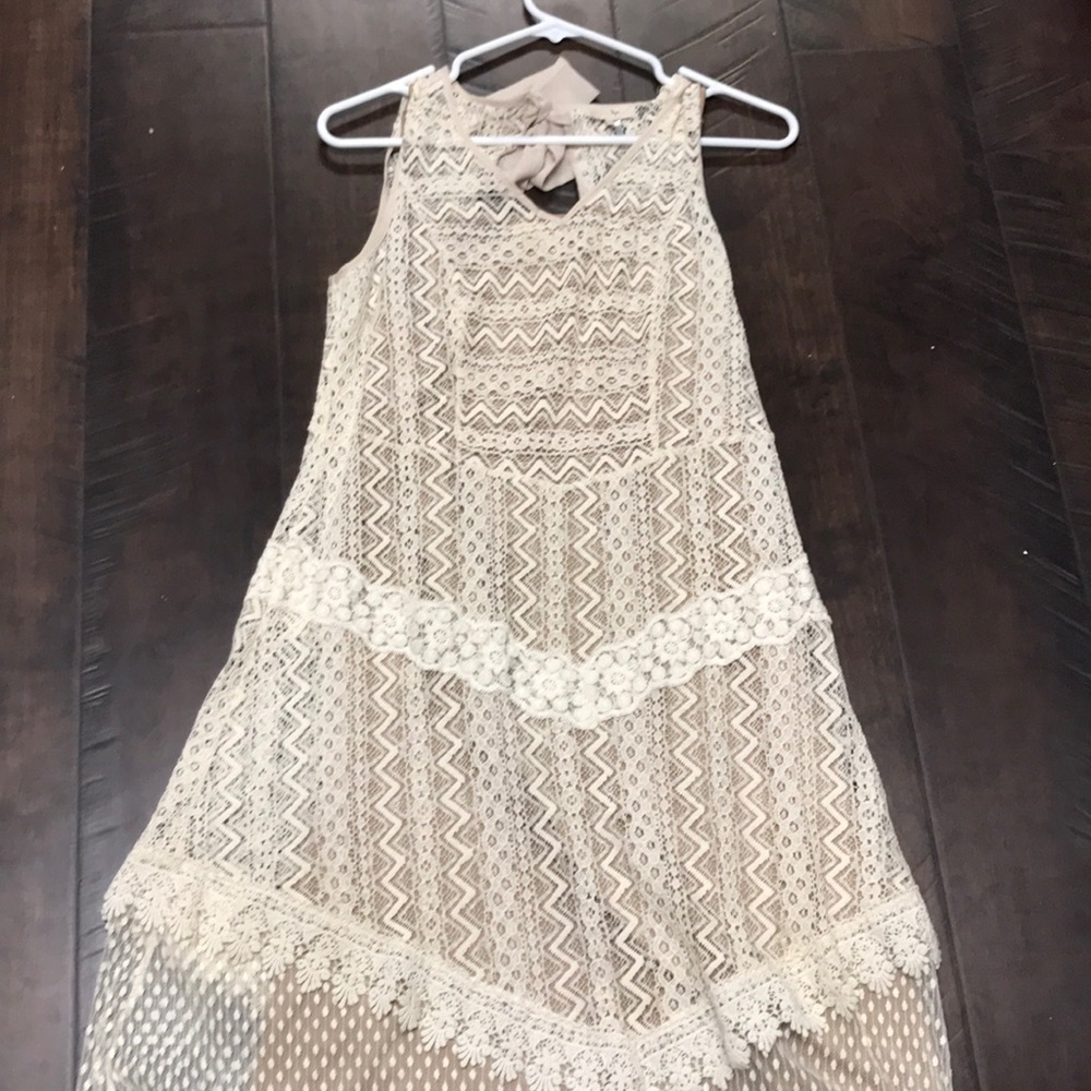 Ryu Tan Slip with Lace Overlay